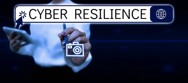 Texto Que Muestra Inspiración Cyber Resilience Medición Visión General Negocios —  Fotos de Stock
