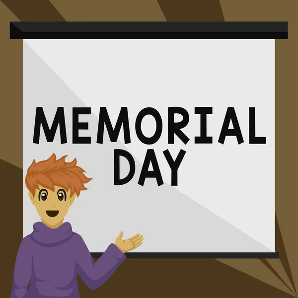Концептуальная Подпись Memorial Day Business Idea Honor Remembering Those Who — стоковое фото