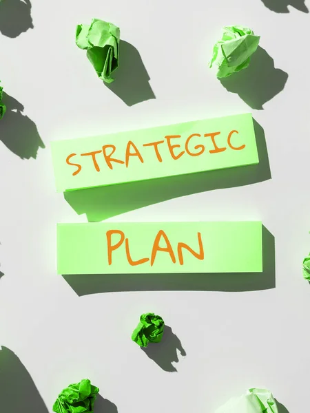 Texto Caligrafia Plano Estratégico Abordagem Negócios Processo Definição Estratégia Tomada — Fotografia de Stock