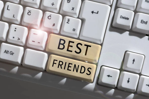 Legenda Conceitual Melhores Amigos Palavra Escrita Uma Pessoa Que Você — Fotografia de Stock