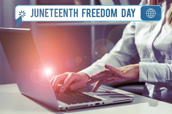 概念表示 ジュネーブ自由の日 奴隷制廃止を記念して米国でのビジネスアイデアの法的休日 — ストック写真