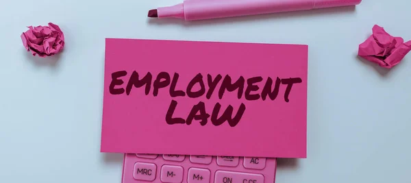 就业法 的概念含义涉及雇主和雇员的法定权利和义务 — 图库照片