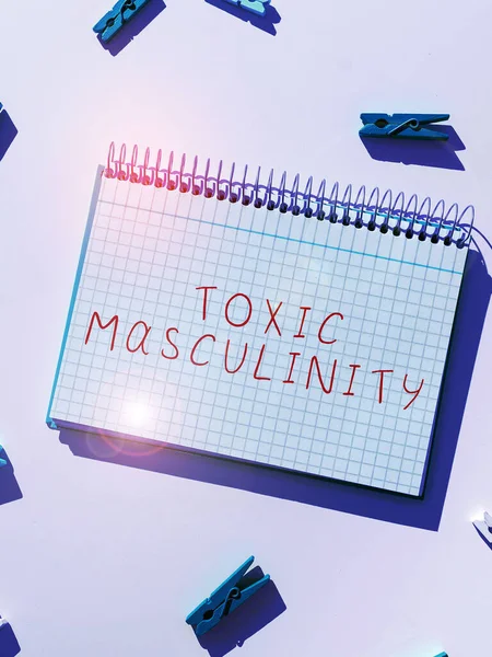 Toxic Masculinity 표시하는 비즈니스 접근은 남성의 역할에 유형의 아이디어를 — 스톡 사진