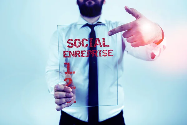 Sign Displaying Social Enterprise Conceptual Photo Business Makes Money Socially — Stock Photo, Image