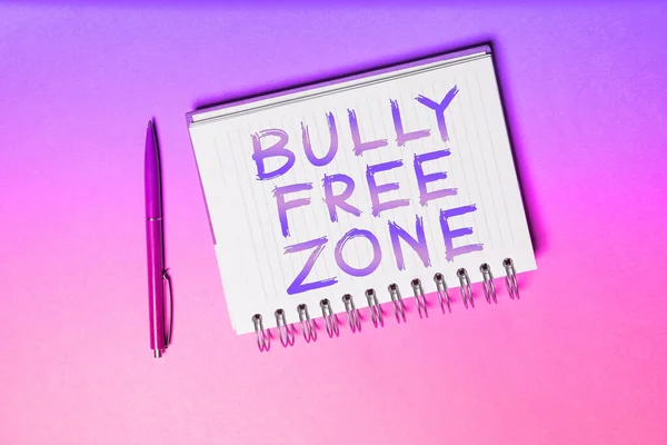 Text Skylt Som Visar Bully Free Zone Business Approach Var — Stockfoto