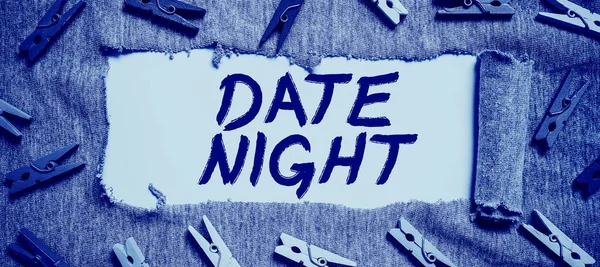 Sign Displaying Date Night Word Written Time Couple Can Take — Stock Photo, Image