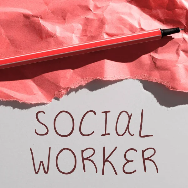 Handschrift Social Worker Internet Concept Bijstand Van Staat Mensen Met — Stockfoto
