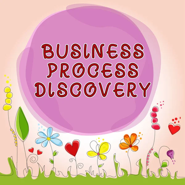 Calligrafia Testo Business Process Discovery Parola Implementato Raggiungere Obiettivo Organizzativo — Foto Stock