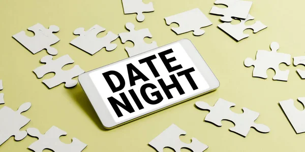 Sign Displaying Date Night Concept Meaning Time Couple Can Take — Stock Photo, Image