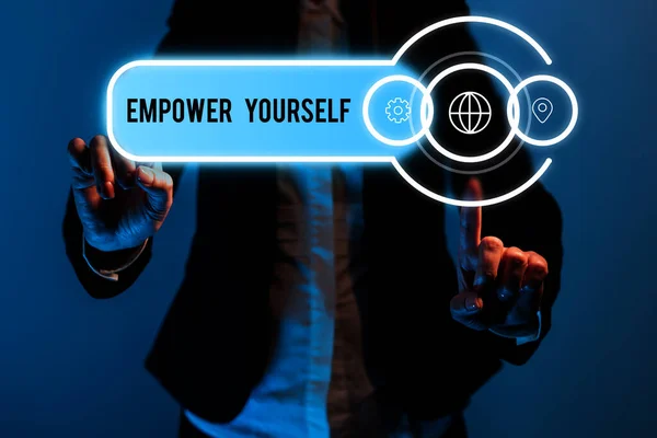 Handschrift Teken Empower Yourself Business Concept Neemt Controle Het Leven — Stockfoto