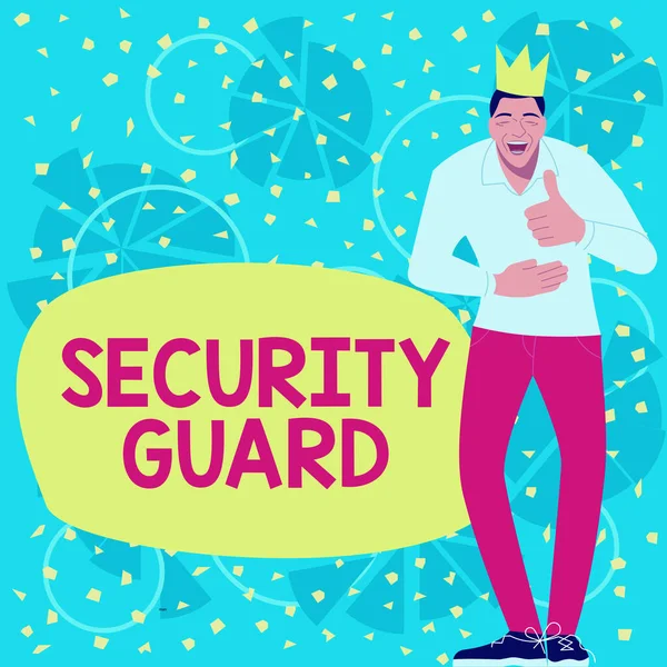 Text Zeigt Inspiration Security Guard Word Geschrieben Über Tools Die — Stockfoto