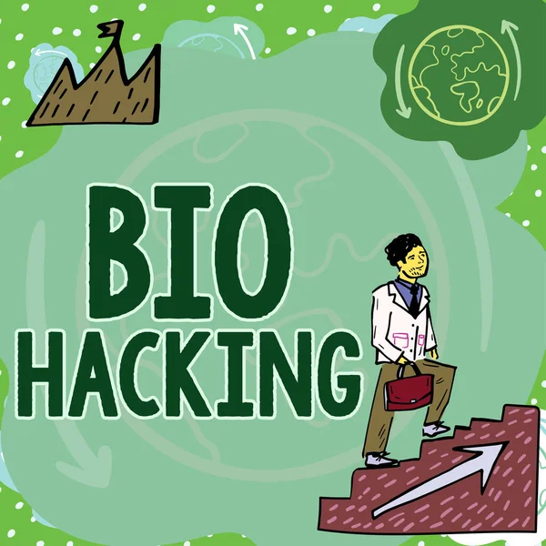 Konzeptionelle Zurschaustellung Bio Hacking Geschäftsansatz Zur Experimentellen Nutzung Genetischen Materials — Stockfoto