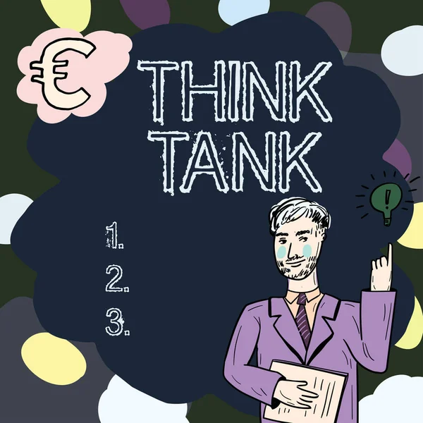 Texto Escritura Mano Think Tank Concepto Negocio Pensando Soluciones Valiosas — Foto de Stock
