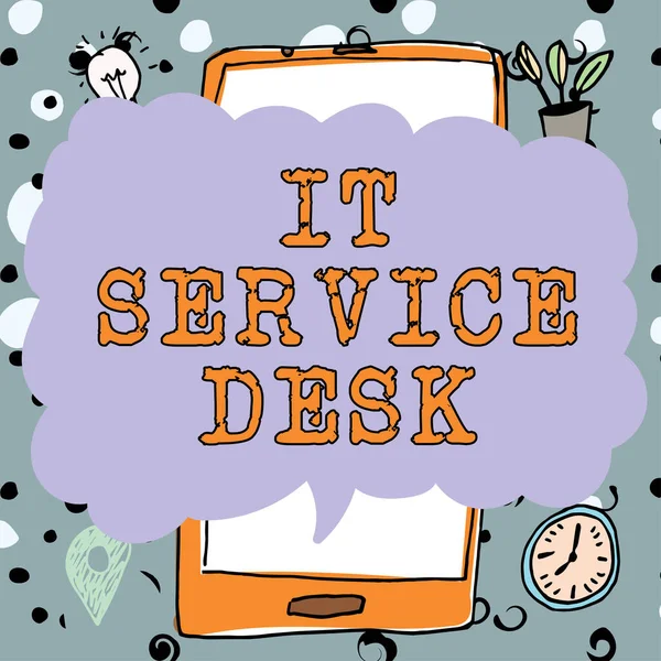 Ruční Psaní Znamení Service Desk Koncepce Znamená Technologickou Podporu Line — Stock fotografie