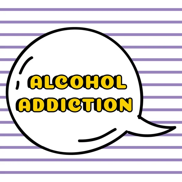 Texto Mano Adicción Alcohol Escaparate Negocios Caracterizado Por Consumo Frecuente — Foto de Stock