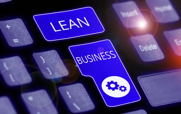 Εγγραφείτε Εμφανίζει Lean Business Λέξη Για Βελτίωση Της Ελαχιστοποίησης Των — Φωτογραφία Αρχείου