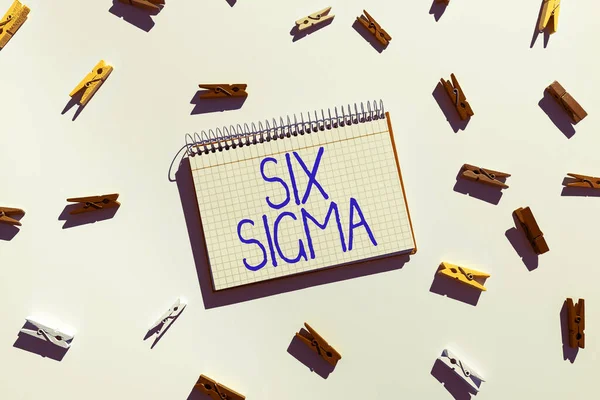 Logga Och Visa Sex Sigma Business Idea Management Tekniker För — Stockfoto
