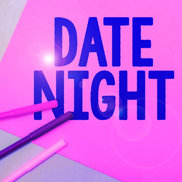 Konzeptionelle Anzeige Date Night Internet Konzept Eine Zeit Der Sich — Stockfoto