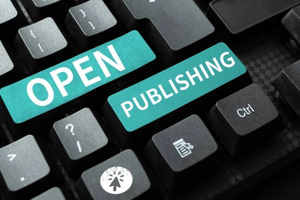 Conceptual Display Open Publishing Word Written Online Access Many Public — Stock Photo, Image