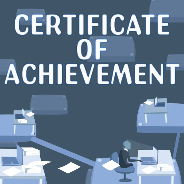 Text Som Visar Inspiration Certificate Achievement Internet Concept Intygar Att — Stockfoto