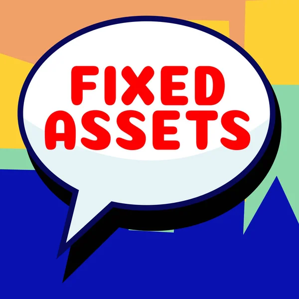 Fixed Assets 텍스트 장기적으로 수있는 부동산이나 장비에 — 스톡 사진