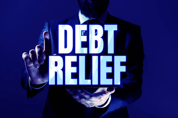 Debt Relief 이라는 문구가 나라들에 부분적으로 전체적으로 완화되었다는 — 스톡 사진