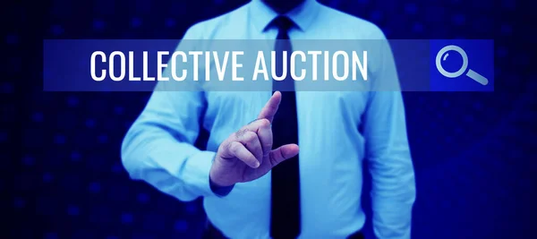 Konzeptionelle Darstellung Kollektive Auktion Geschäftsübersicht Sammeln Und Messen Von Informationen — Stockfoto
