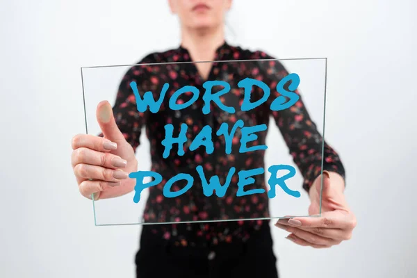 Escribir Mostrando Texto Palabras Tienen Poder Idea Negocio Energía Capacidad —  Fotos de Stock