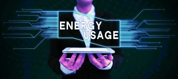 Текст Підпису Представляє Використання Енергії Бізнес Ідея Кількість Енергії Споживається — стокове фото