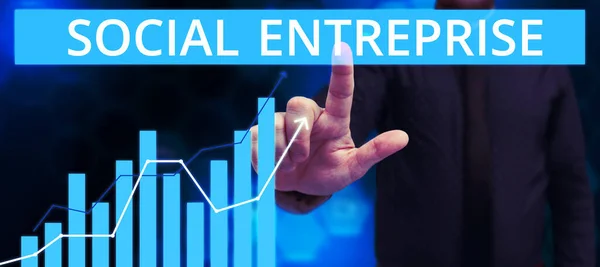 Sinal Escrita Mão Social Enterprise Visão Geral Negócios Negócios Que — Fotografia de Stock
