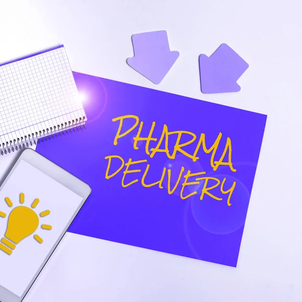 Handschriftlicher Text Pharma Delivery Konzept Sie Bekommen Ihre Rezepte Direkt — Stockfoto