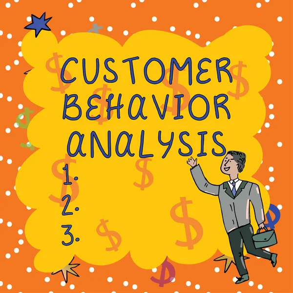 Rukopisná Značka Analýza Chování Zákazníka Obchodní Přehled Chování Spotřebitelů Kteří — Stock fotografie