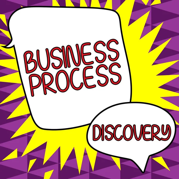Subtítulos Conceptual Business Process Discovery Concept Meaning Implemented Achieve Target — Foto de Stock
