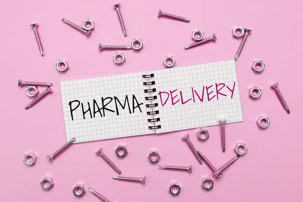 Conceptual Display Pharma Delivery Business Showcase Getting Your Prescriptions Mailed — Stock Photo, Image