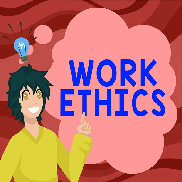 Conceptuele Bijschrift Work Ethics Internet Concept Een Reeks Waarden Gericht — Stockfoto