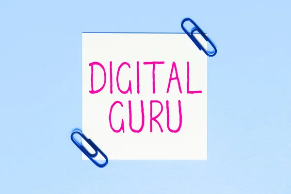 Text Bildtext Presenterar Digital Guru Business Approach Lärare Och Intellektuell — Stockfoto