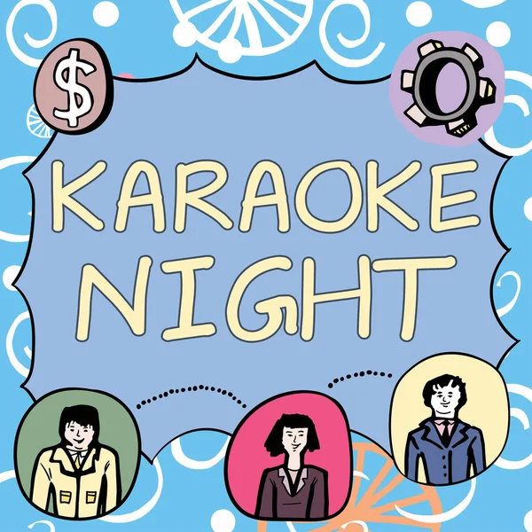 Inspiráló Szöveg Karaoke Night Business Showcase Szórakoztatás Énekel Hangszeres Zene — Stock Fotó