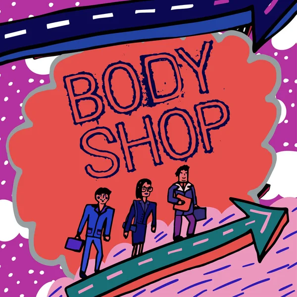 Inspiratie Bord Body Shop Bedrijfsoverzicht Een Winkel Waar Automotive Carrosserieën — Stockfoto