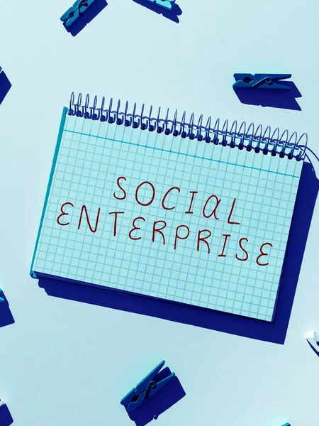 Kézírás Szöveg Social Enterprise Üzleti Ötlet Üzleti Amely Pénzt Szociálisan — Stock Fotó