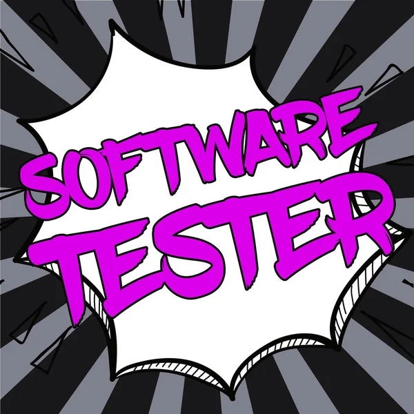 Text Zeigt Inspiration Software Tester Internet Konzept Implementiert Software Vor — Stockfoto