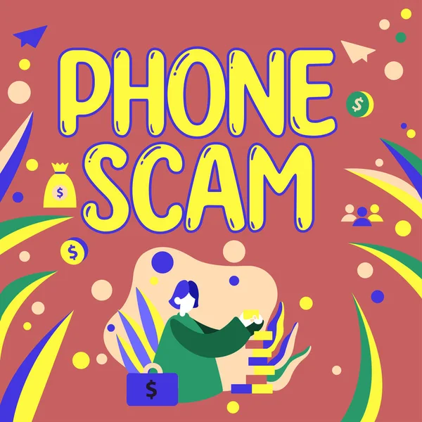 Phone Scam 텍스트 제품이나 서비스 전화를 홍보하기 원하지 전화를 — 스톡 사진