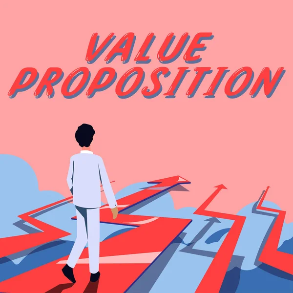 Inspirace Ukazující Značku Value Proposition Business Overview Service Činí Společnost — Stock fotografie