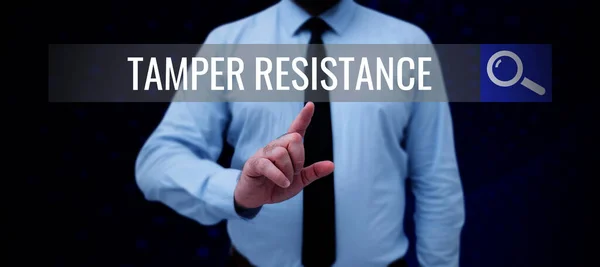 Inspiration Showing Sign Tamper Resistance Business Idea Resilent Physical Harm — Stock Photo, Image