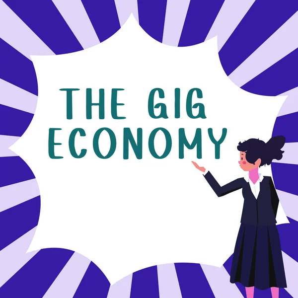 Szöveg Amely Bemutatja Gig Economy Üzleti Megközelítés Rövid Távú Szerződések — Stock Fotó