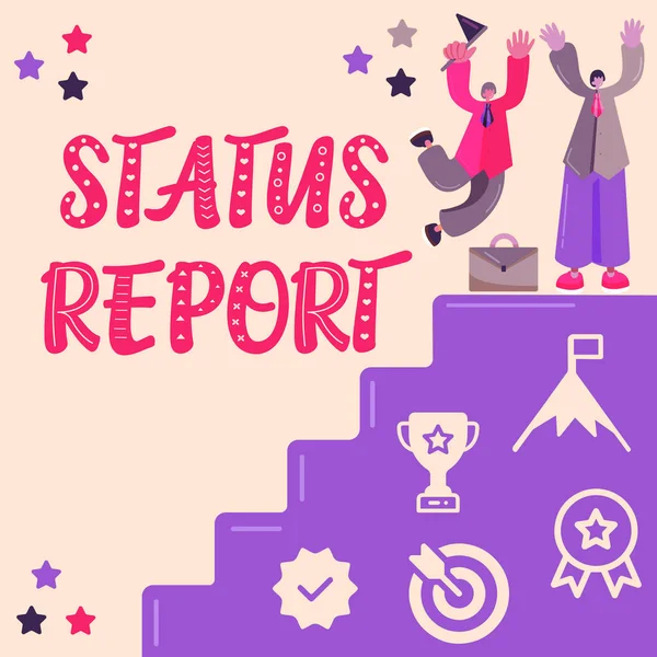 Tekenen Weergeven Status Rapport Business Idee Update Samenvatting Van Situaties — Stockfoto