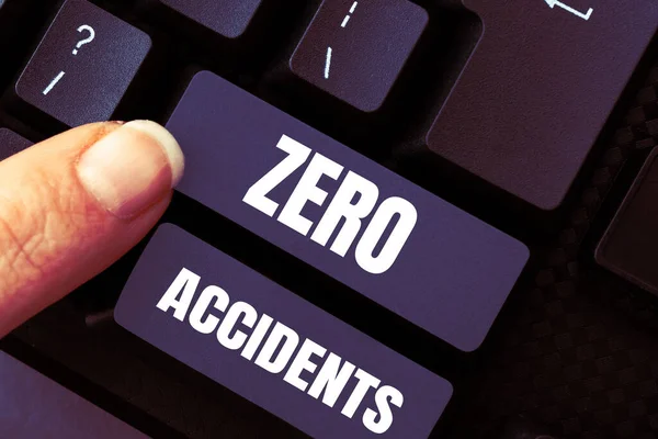Tekst Met Inspiratie Zero Accidents Bedrijfsoverzicht Belangrijke Strategie Ter Voorkoming — Stockfoto