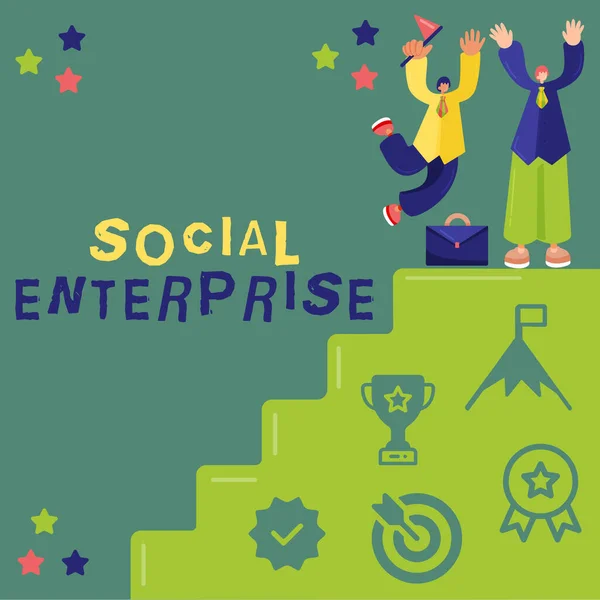 Exibição Conceitual Social Enterprise Visão Geral Negócio Negócios Que Ganham — Fotografia de Stock