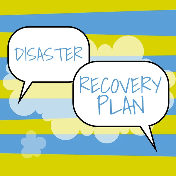 Texto Que Presenta Plan Recuperación Desastres Enfoque Empresarial Con Medidas — Foto de Stock
