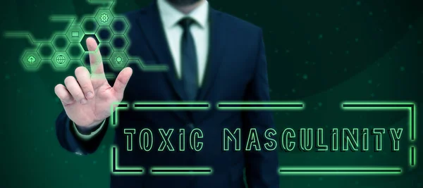 Text Caption Presenting Toxic Masculinity Business Concept Describes Narrow Repressive — Stock Photo, Image