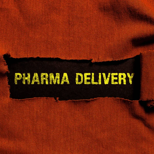 Expositor Conceptual Pharma Delivery Concepto Que Significa Recibir Sus Recetas — Foto de Stock